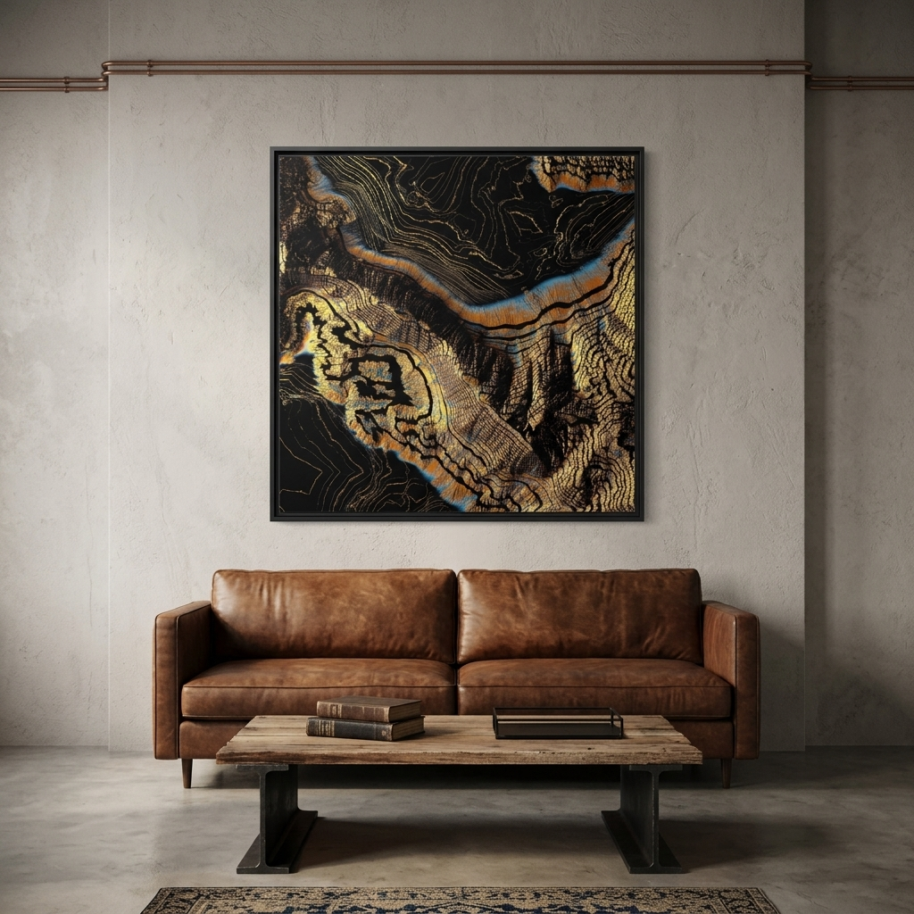 Golden Canyons - Matte Canvas, Framed (Multi-color)