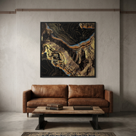 Golden Canyons - Matte Canvas, Framed (Multi-color)