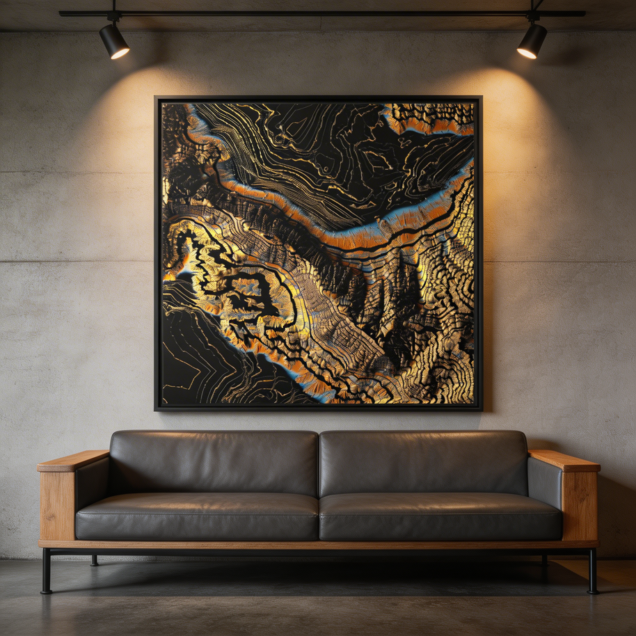 Golden Canyons - Matte Canvas, Framed (Multi-color)