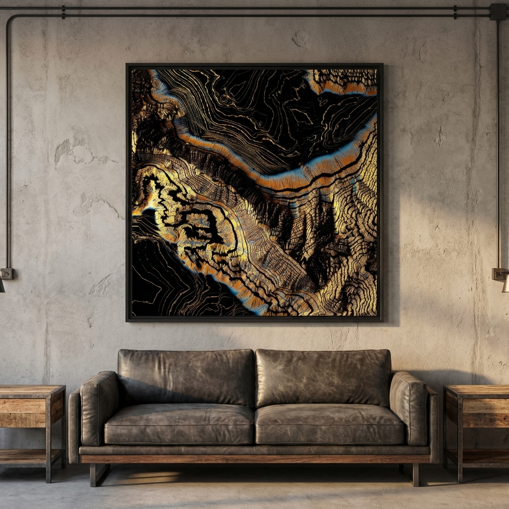 Golden Canyons - Matte Canvas, Framed (Multi-color)