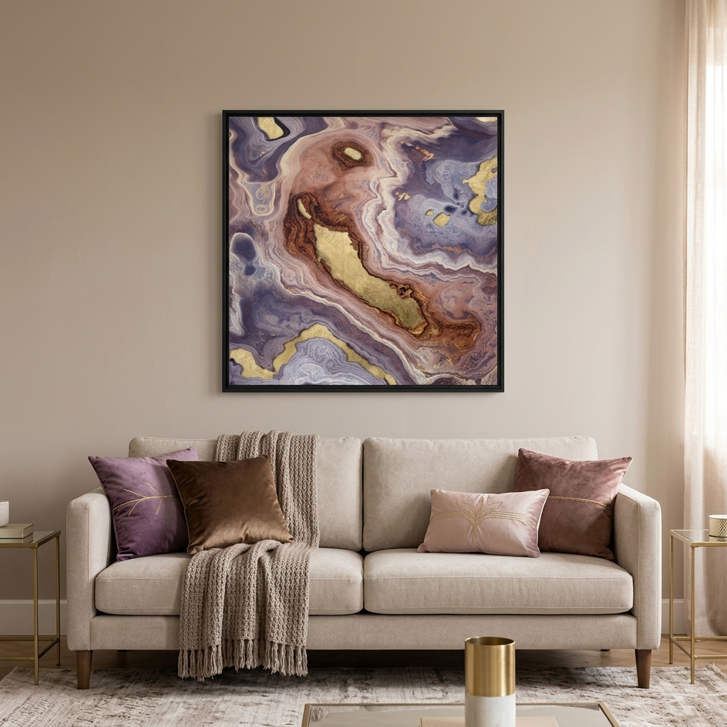 Mauve Agate - Matte Canvas, Framed (Multi-color)