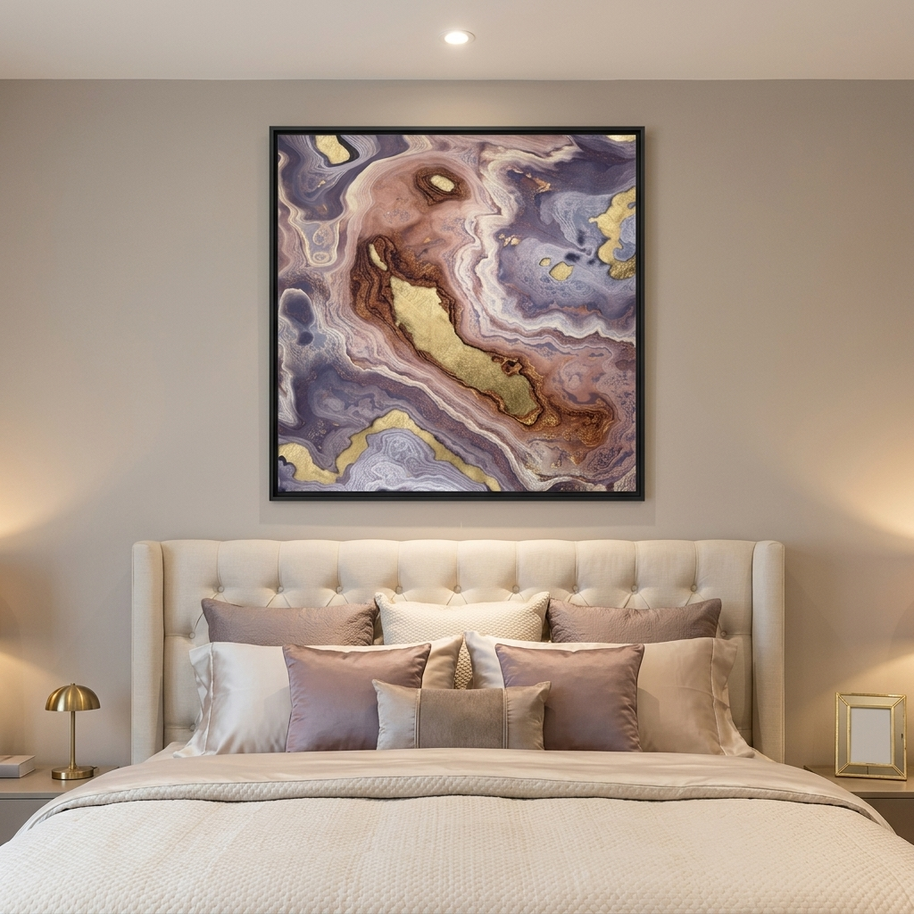 Mauve Agate - Matte Canvas, Framed (Multi-color)