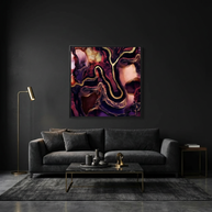 Golden River Abstract - Matte Canvas, Framed (Multi-color)