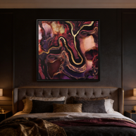 Golden River Abstract - Matte Canvas, Framed (Multi-color)
