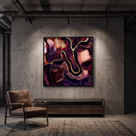 Golden River Abstract - Matte Canvas, Framed (Multi-color)