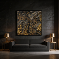 Golden Slate - Matte Canvas, Framed (Multi-color)
