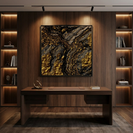 Golden Slate - Matte Canvas, Framed (Multi-color)