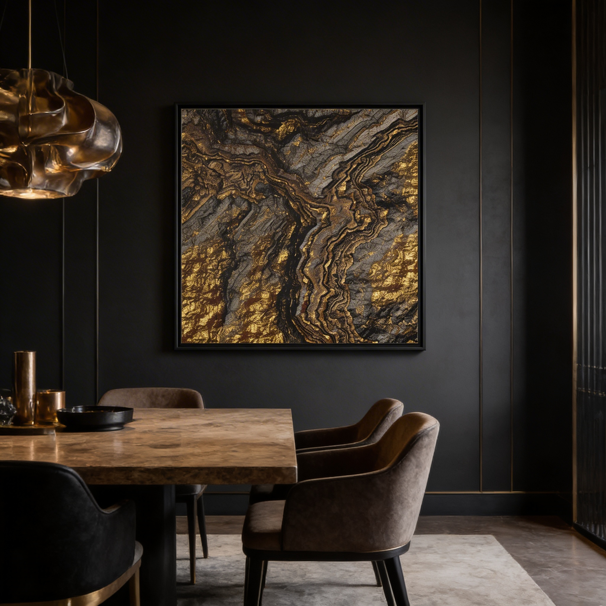 Golden Slate - Matte Canvas, Framed (Multi-color)