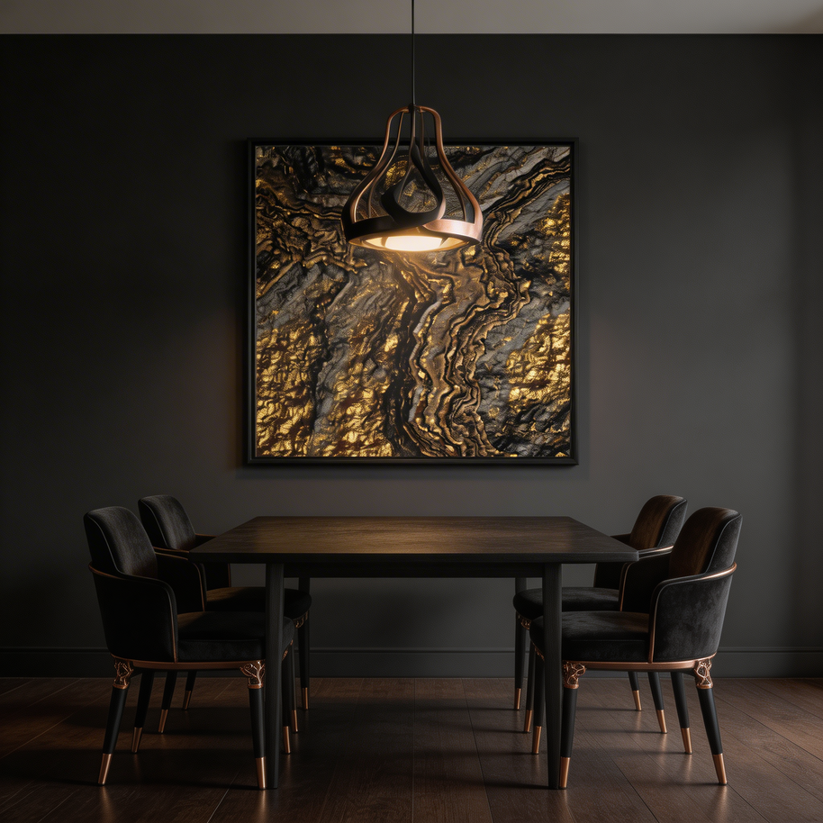 Golden Slate - Matte Canvas, Framed (Multi-color)