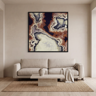 Ivory Agate Abstract - Matte Canvas, Framed (Multi-color)