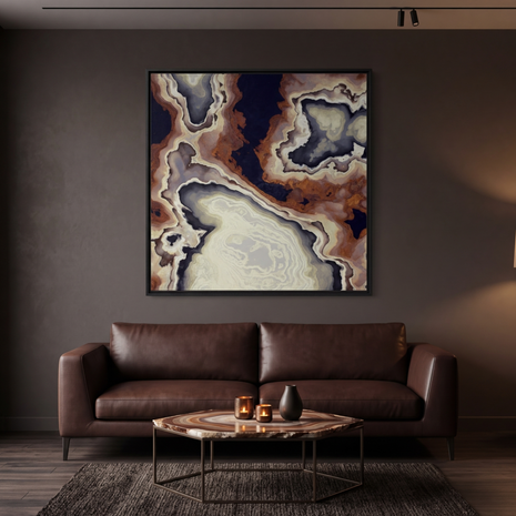 Ivory Agate Abstract - Matte Canvas, Framed (Multi-color)