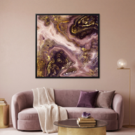 Liquid Gold Agate - Matte Canvas, Framed (Multi-color)