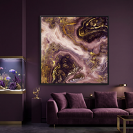 Liquid Gold Agate - Matte Canvas, Framed (Multi-color)