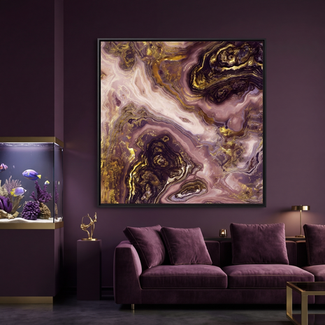 Liquid Gold Agate - Matte Canvas, Framed (Multi-color)