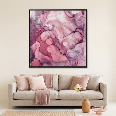 Liquid Mauve Abstract - Matte Canvas, Framed (Multi-color)