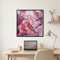 Liquid Mauve Abstract - Matte Canvas, Framed (Multi-color)