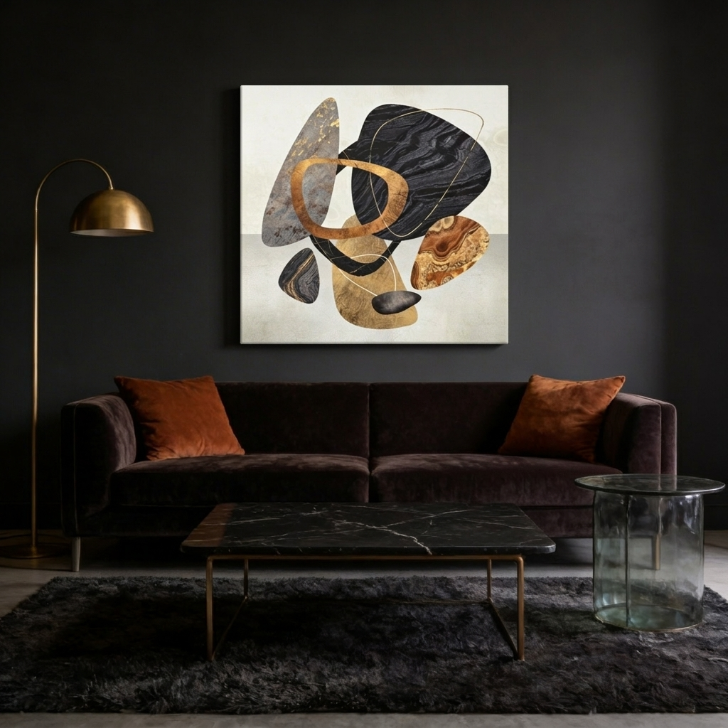 Abstract Pebbles III Matte Canvas, Stretched, No Frame