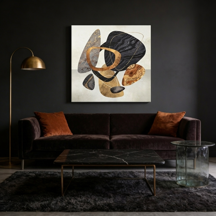 Abstract Pebbles III Matte Canvas, Stretched, No Frame