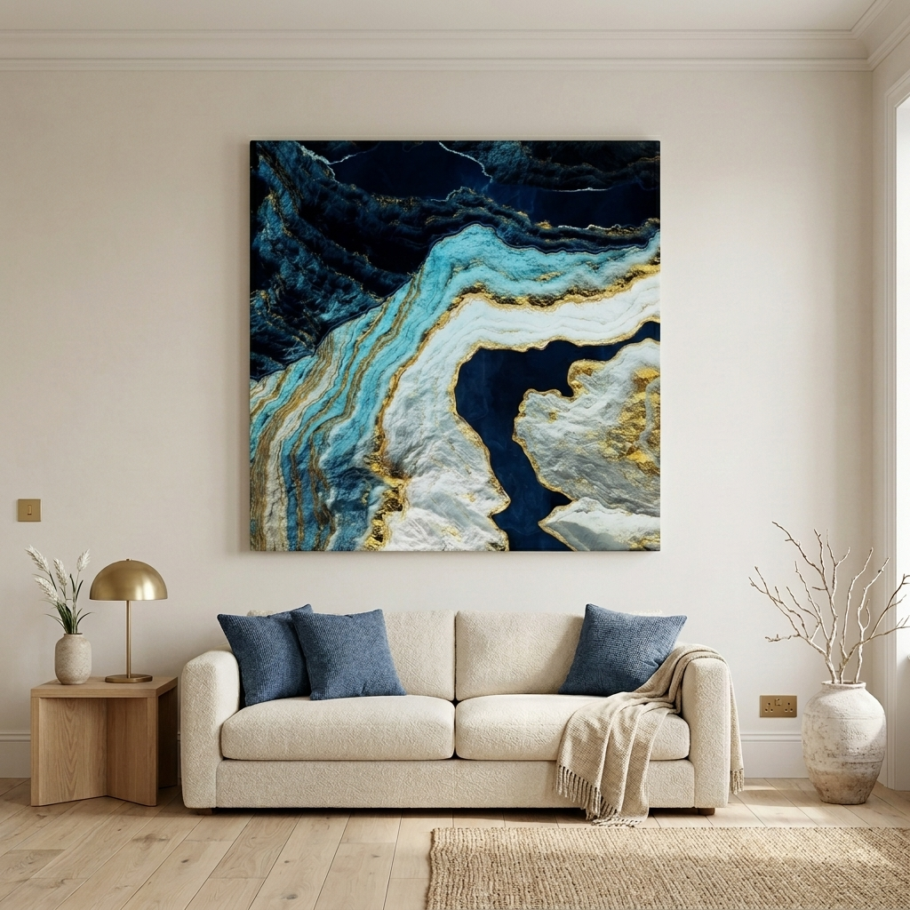 Aerial Ocean Abstract Matte Canvas, Stretched, No Frame
