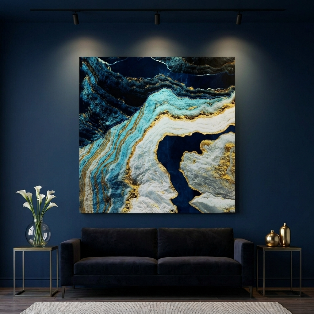 Aerial Ocean Abstract Matte Canvas, Stretched, No Frame
