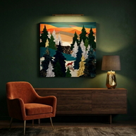 Amber Fox Matte Canvas, Stretched, No Frame