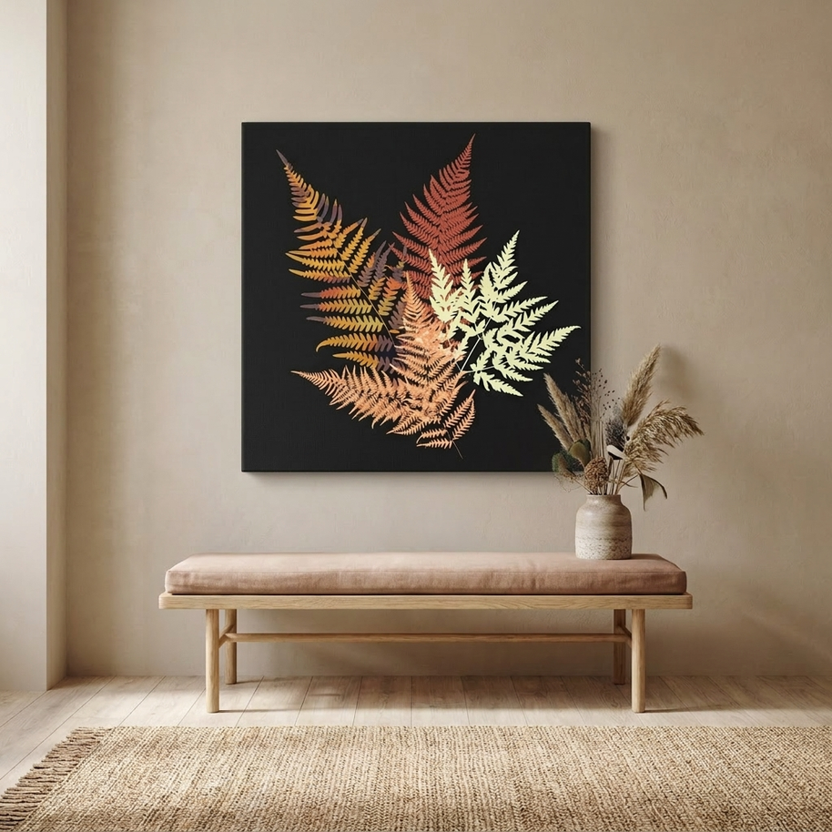 Autumn Fern Matte Canvas, Stretched, No Frame