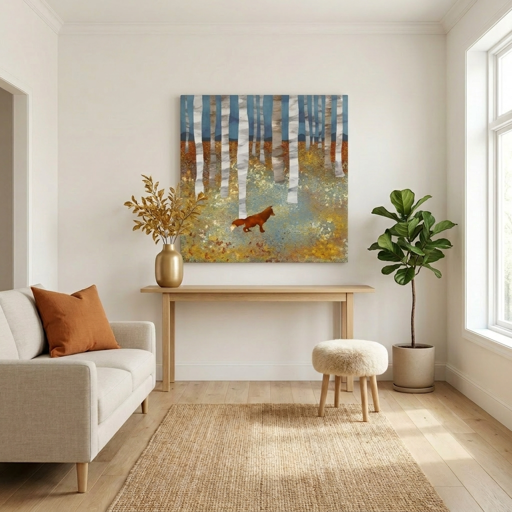 Autumn Fox Matte Canvas, Stretched, No Frame