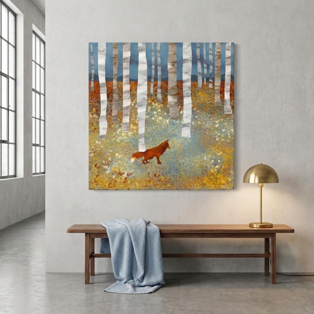 Autumn Fox Matte Canvas, Stretched, No Frame