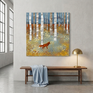 Autumn Fox Matte Canvas, Stretched, No Frame
