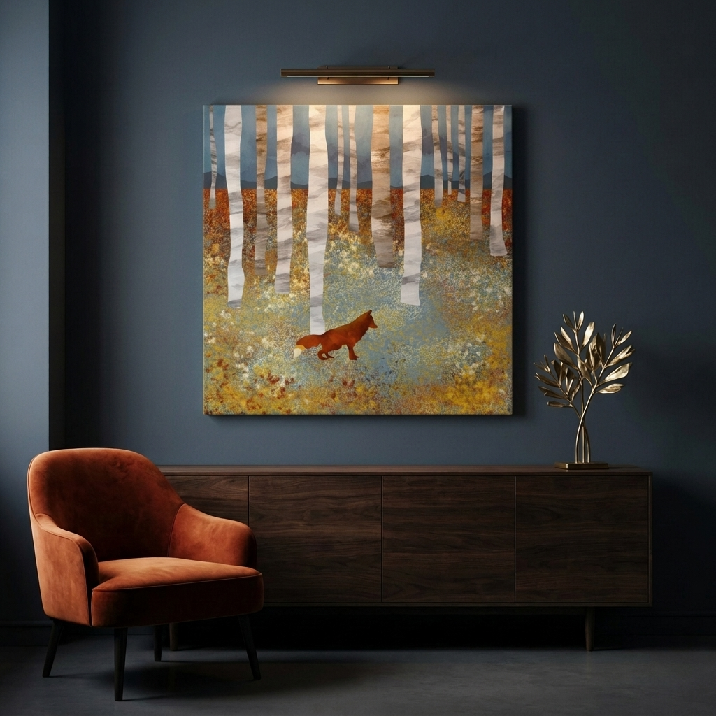 Autumn Fox Matte Canvas, Stretched, No Frame