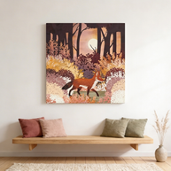 Autumn Fox Forest Matte Canvas, Stretched, No Frame
