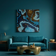 Blue Agate Matte Canvas, Stretched, No Frame