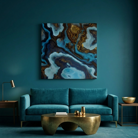 Blue Agate Matte Canvas, Stretched, No Frame
