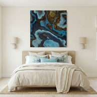 Blue Agate Matte Canvas, Stretched, No Frame