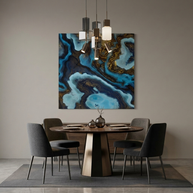Blue Agate Matte Canvas, Stretched, No Frame