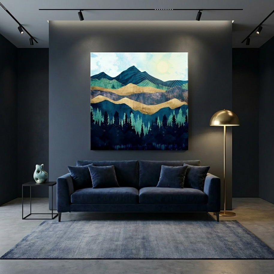 Blue Forest Matte Canvas, Stretched, No Frame