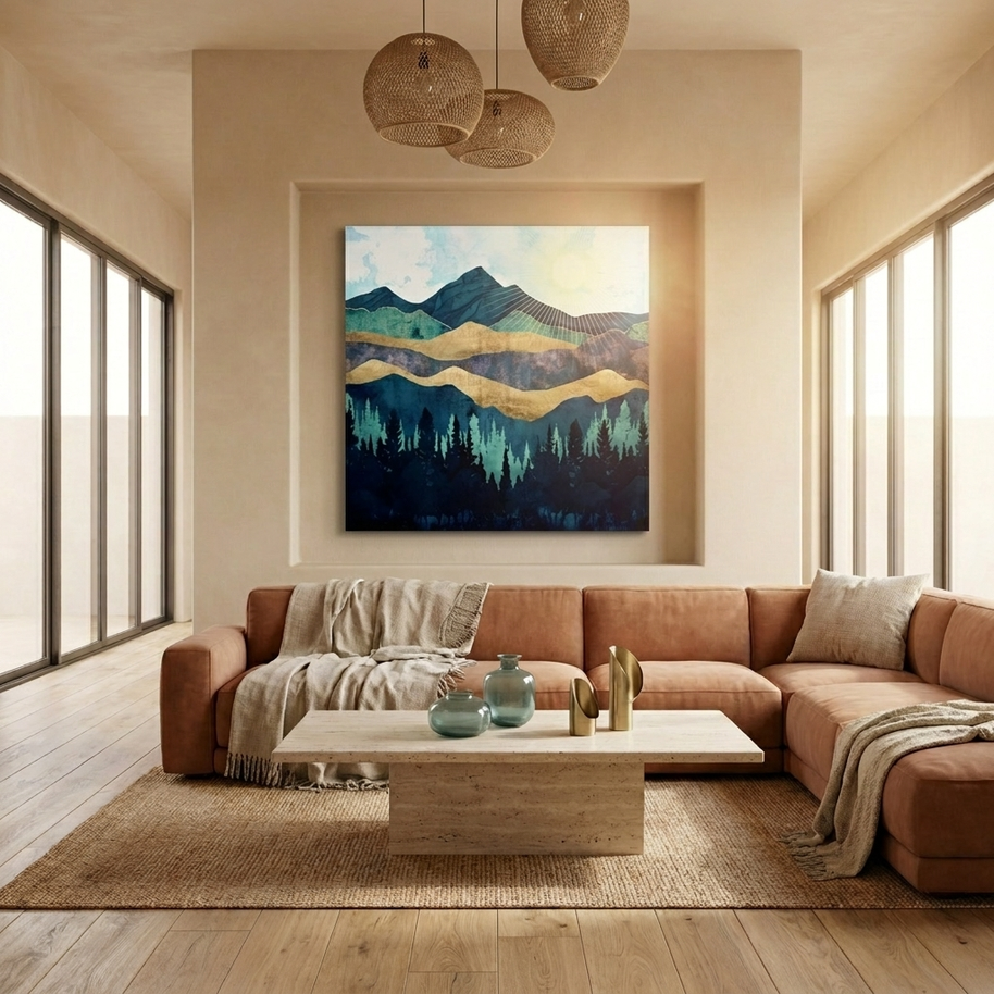 Blue Forest Matte Canvas, Stretched, No Frame