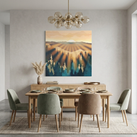 Blue Forest Sunrise Matte Canvas, Stretched, No Frame