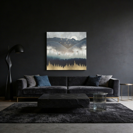 Blue Mountain Mist Matte Canvas, Stretched, No Frame