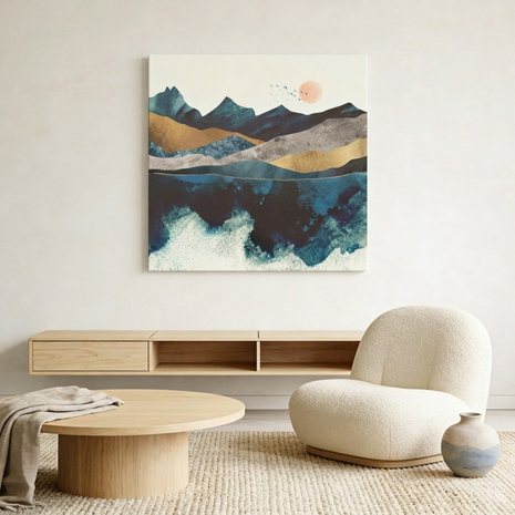 Blue Mountain Reflection Matte Canvas, Stretched, No Frame
