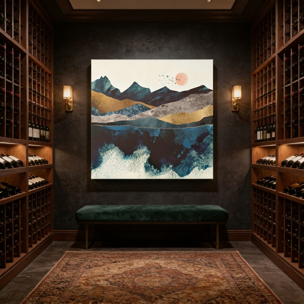 Blue Mountain Reflection Matte Canvas, Stretched, No Frame