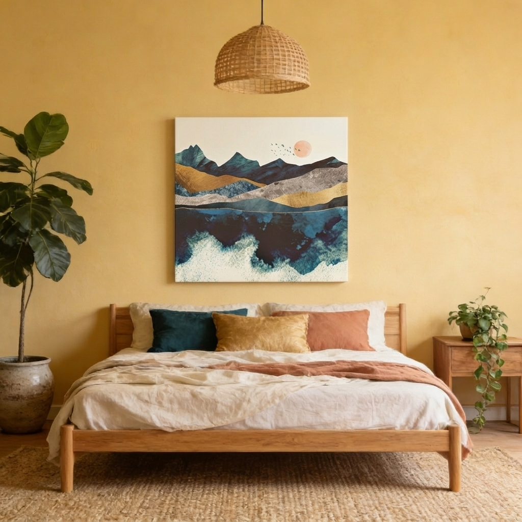 Blue Mountain Reflection Matte Canvas, Stretched, No Frame
