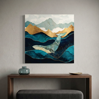 Blue Whale Matte Canvas, Stretched, No Frame