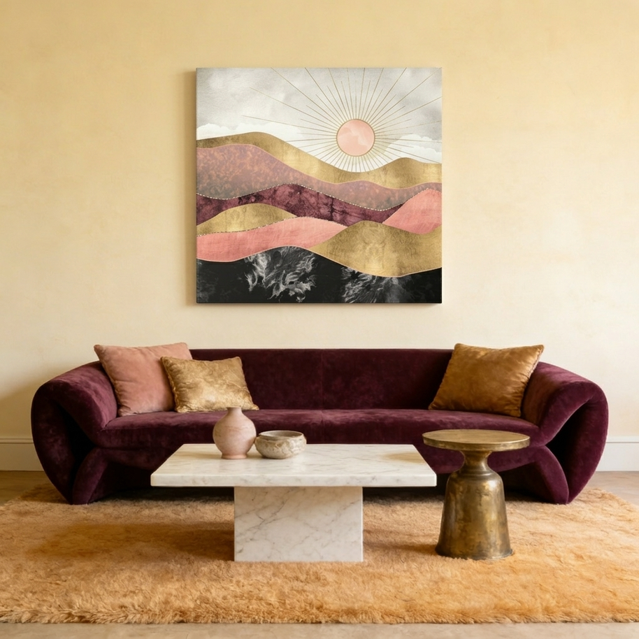 Blush Sun Matte Canvas, Stretched, No Frame