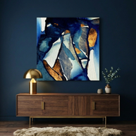 Cobalt Abstract Matte Canvas, Stretched, No Frame