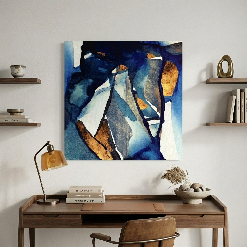 Cobalt Abstract Matte Canvas, Stretched, No Frame