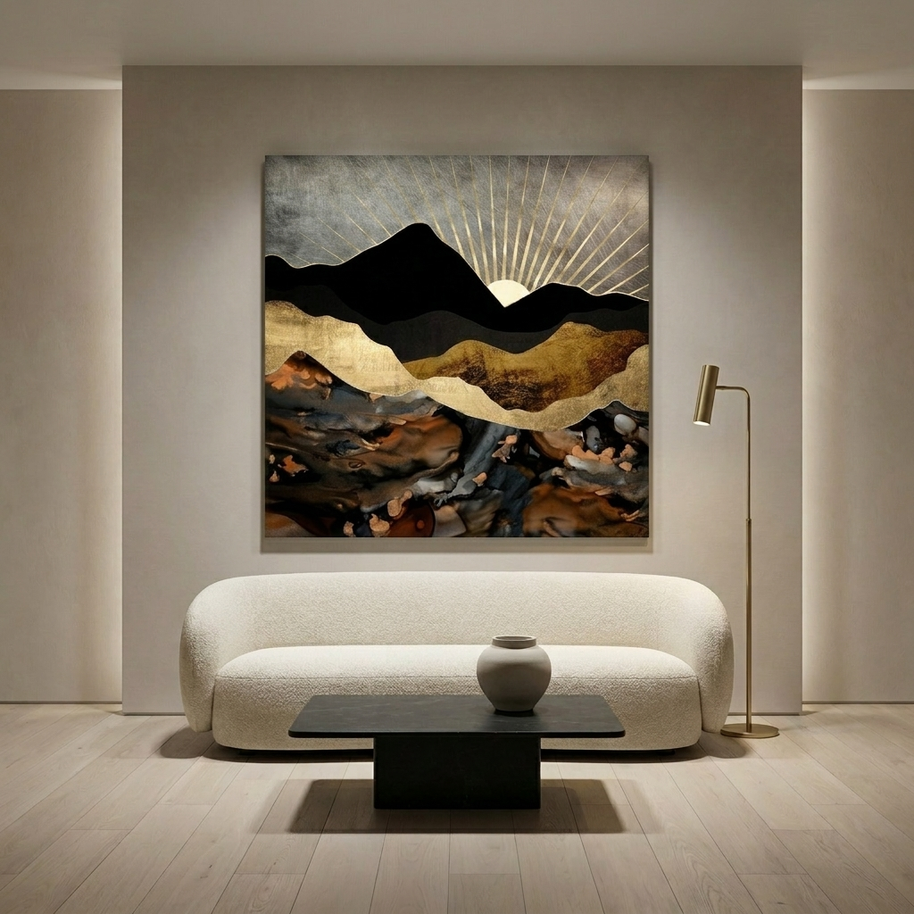 Copper and Gold Mountains Matte Canvas, Stretched, No Frame