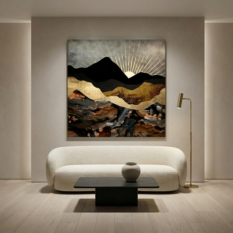 Copper and Gold Mountains Matte Canvas, Stretched, No Frame