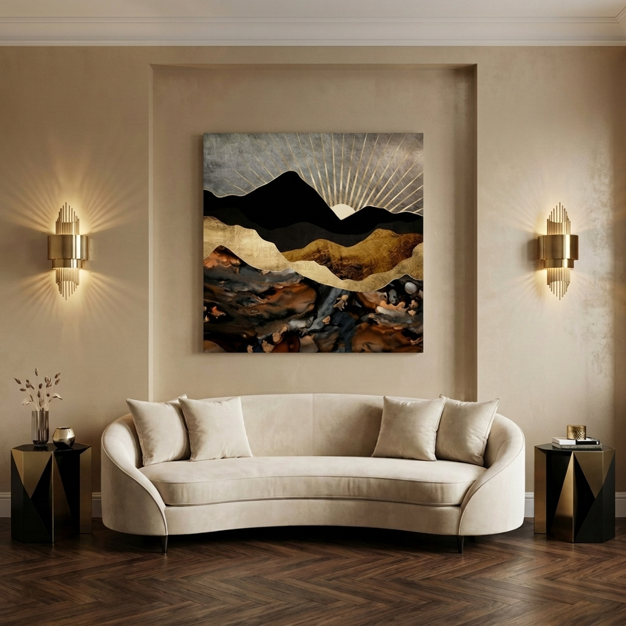 Copper and Gold Mountains Matte Canvas, Stretched, No Frame