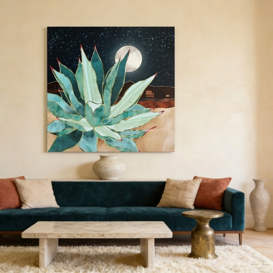 Desert Agave Matte Canvas, Stretched, No Frame
